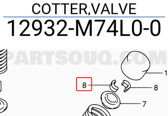 Suzuki 12932M74L00 COTTER,VALVE