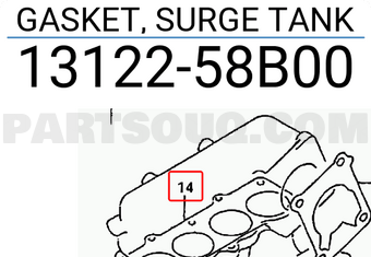 Suzuki 1312258B00 GASKET, SURGE TANK