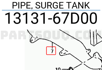 Suzuki 1313167D00 PIPE, SURGE TANK
