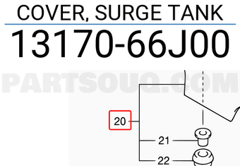 Suzuki 1317066J00 COVER, SURGE TANK