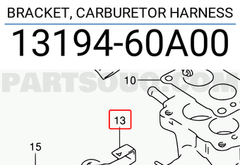 Suzuki 1319460A00 BRACKET, CARBURETOR HARNESS