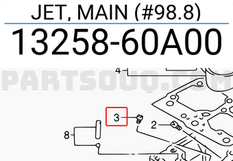 Suzuki 1325860A00 JET, MAIN (#98.8)