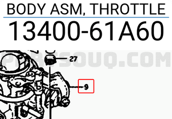 Suzuki 1340061A60 BODY ASM, THROTTLE