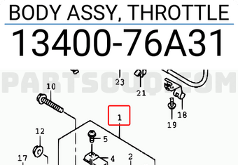 Suzuki 1340076A31 BODY ASSY, THROTTLE