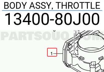 Suzuki 1340080J00 BODY ASSY, THROTTLE