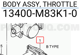 Suzuki 13400M83K10 BODY ASSY, THROTTLE
