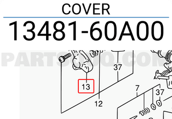 Suzuki 1348160A00 COVER