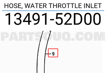 Suzuki 1349152D00 HOSE, WATER THROTTLE INLET