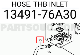 Suzuki 1349176A30 HOSE, THB INLET