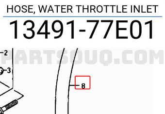 Suzuki 1349177E01 HOSE, WATER THROTTLE INLET