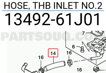 Suzuki 1349261J01 HOSE, THB INLET NO.2