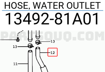 Suzuki 1349281A01 HOSE, WATER OUTLET