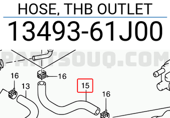 Suzuki 1349361J00 HOSE, THB OUTLET