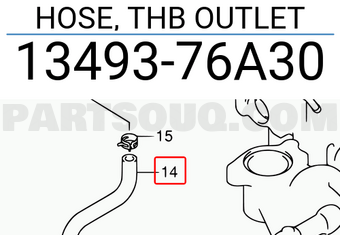 Suzuki 1349376A30 HOSE, THB OUTLET
