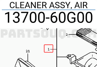 Suzuki 1370060G00 CLEANER ASSY, AIR