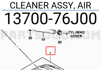 Suzuki 1370076J00 CLEANER ASSY, AIR