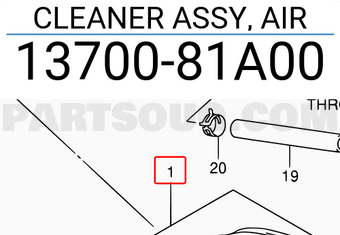 Suzuki 1370081A00 CLEANER ASSY, AIR