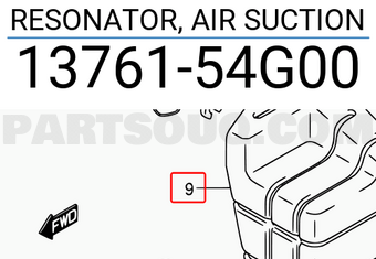 Suzuki 1376154G00 RESONATOR, AIR SUCTION