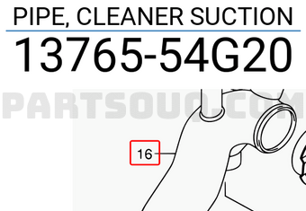 Suzuki 1376554G20 PIPE, CLEANER SUCTION
