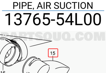 Suzuki 1376554L00 PIPE, AIR SUCTION