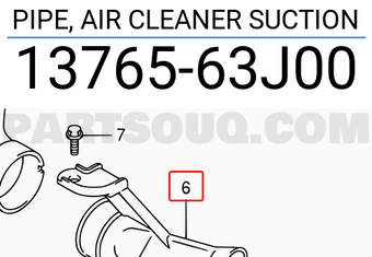 Suzuki 1376563J00 PIPE, AIR CLEANER SUCTION