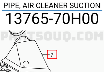 Suzuki 1376570H00 PIPE, AIR CLEANER SUCTION