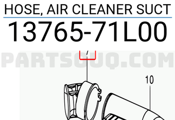 Suzuki 1376571L00 HOSE, AIR CLEANER SUCT