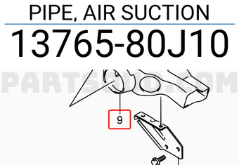 Suzuki 1376580J10 PIPE, AIR SUCTION