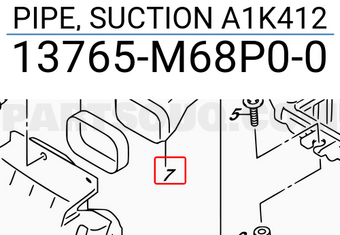 Suzuki 13765M68P00 PIPE, SUCTION A1K412