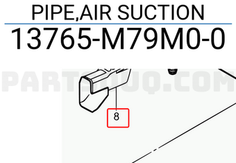 Suzuki 13765M79M00 PIPE,AIR SUCTION