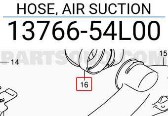 Suzuki 1376654L00 HOSE, AIR SUCTION