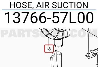 Suzuki 1376657L00 HOSE, AIR SUCTION