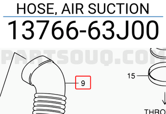 Suzuki 1376663J00 HOSE, AIR SUCTION