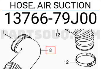 Suzuki 1376679J00 HOSE, AIR SUCTION