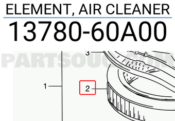 Suzuki 1378060A00 ELEMENT, AIR CLEANER
