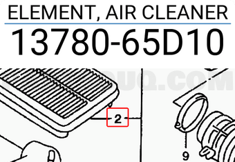 Suzuki 1378065D10 ELEMENT, AIR CLEANER