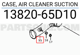 Suzuki 1382065D10 CASE, AIR CLEANER SUCTION