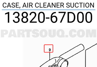 Suzuki 1382067D00 CASE, AIR CLEANER SUCTION