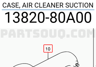Suzuki 1382080A00 CASE, AIR CLEANER SUCTION
