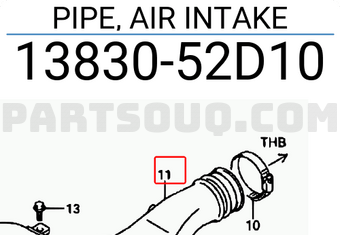 Suzuki 1383052D10 PIPE, AIR INTAKE