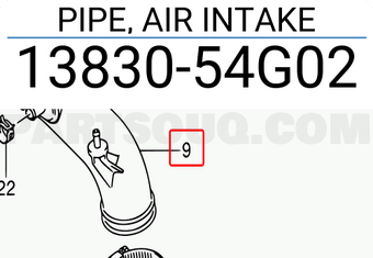 Suzuki 1383054G02 PIPE, AIR INTAKE