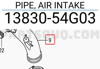 Suzuki 1383054G03 PIPE, AIR INTAKE