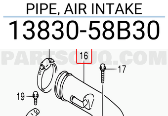 Suzuki 1383058B30 PIPE, AIR INTAKE
