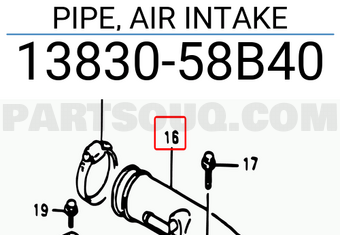 Suzuki 1383058B40 PIPE, AIR INTAKE