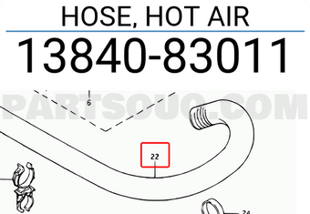 Suzuki 1384083011 HOSE, HOT AIR