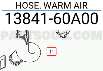 Suzuki 1384160A00 HOSE, WARM AIR