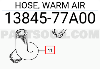 Suzuki 1384577A00 HOSE, WARM AIR