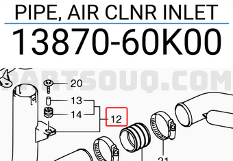 Suzuki 1387060K00 PIPE, AIR CLNR INLET
