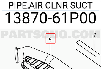 Suzuki 1387061P00 PIPE,AIR CLNR SUCT
