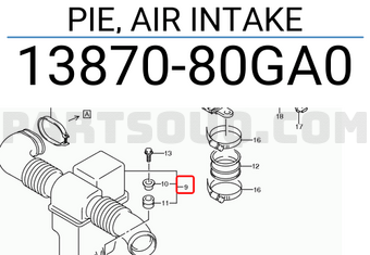Suzuki 1387080GA0 PIE, AIR INTAKE